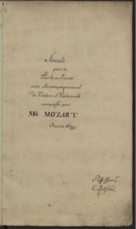 Sonate pour le Forte-Piano avec Accompagnement de Violon et Violoncelle