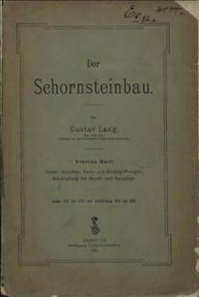 Der Schornsteinbau. Heft 4 : Sockel, Grundbau, Fuchs und Einsteig&ouml;ffnungen Bek&auml;mpfung der Rauch- und Russplage