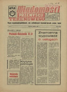 Wiadomości Przemysłu Terenowego : organ rad zakładowych przedsiębiorstw przemysłu terenowego woj. szczecińskiego. 1956 nr 16