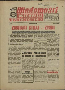 Wiadomości Przemysłu Terenowego : organ rad zakładowych przedsiębiorstw przemysłu terenowego woj. szczecińskiego. 1957 nr 26