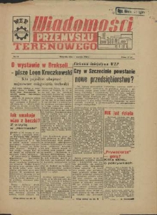 Wiadomości Przemysłu Terenowego : organ rad zakładowych przedsiębiorstw przemysłu terenowego woj. szczecińskiego. 1958 nr 33