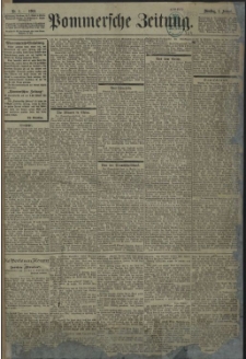 Pommersche Zeitung : organ für Politik und Provinzial-Interessen. 1901 Nr. 1