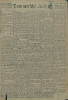 Pommersche Zeitung : organ für Politik und Provinzial-Interessen. 1905 Nr.1 Blatt 1