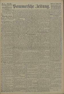 Pommersche Zeitung : organ für Politik und Provinzial-Interessen. 1905 Nr. 19 Blatt 1