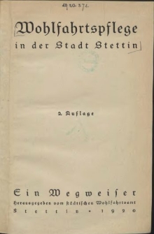 Wohlfahrtspflege in der Stadt Stettin