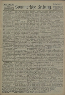 Pommersche Zeitung : organ für Politik und Provinzial-Interessen. 1906 Nr. 157 Blatt 1
