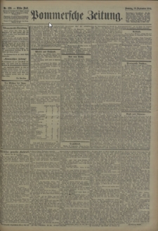 Pommersche Zeitung : organ für Politik und Provinzial-Interessen. 1906 Nr. 229 Blatt 1