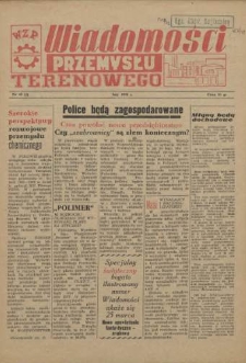 Wiadomości Przemysłu Terenowego : organ rad zakładowych przedsiębiorstw przemysłu terenowego woj. szczecińskiego. 1959 nr 45