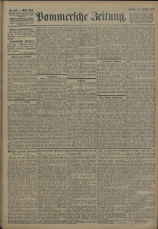 Pommersche Zeitung : organ für Politik und Provinzial-Interessen. 1906 Nr. 253 Blatt 1