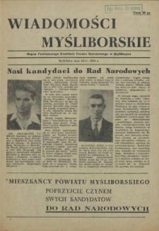 Wiadomości Myśliborskie. 1954 z dnia 23 XI
