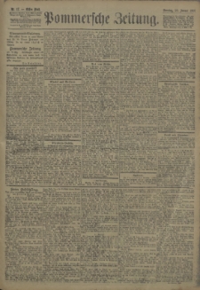 Pommersche Zeitung : organ für Politik und Provinzial-Interessen. 1907 Nr. 17 Blatt 1