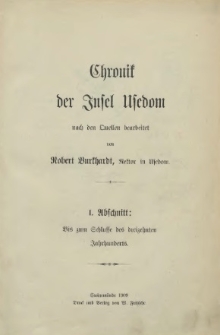 Chronik der Insel Usedom : [Abschnitt 1 - 3]