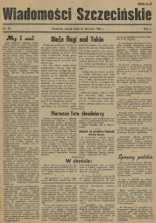 Wiadomości Szczecińskie : biuletyn Urzędu Informacji i Propagandy na Okręg Pomorze Zachodnie. R.1, 1954 nr 20