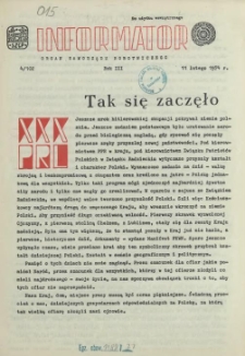 Informator : organ Samorządu Robotniczego. R.3/4, 1974 nr 4