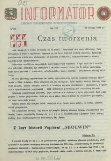 Informator : organ Samorządu Robotniczego. R.3/4, 1974 nr 5