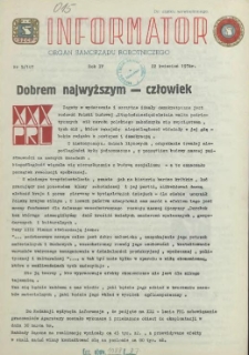Informator : organ Samorządu Robotniczego. R.3/4, 1974 nr 9