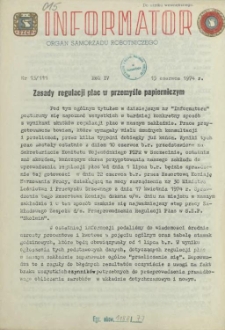 Informator : organ Samorządu Robotniczego. R.3/4, 1974 nr 13