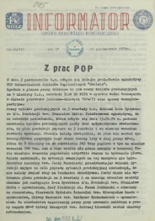 Informator : organ Samorządu Robotniczego. R.3/4, 1974 nr 18