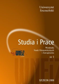 Przedsiębiorstwa w procesie przemian otoczenia. Studia i Prace Wydziału Nauk Ekonomicznych i Zarządzania. 2008, nr 1
