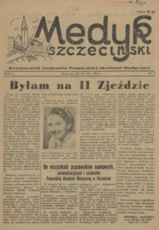 Medyk Szczeciński : pismo student&oacute;w Pomorskiej Akademii Medycznej. 1955 nr 2