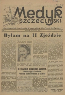Medyk Szczeciński : pismo studentów Pomorskiej Akademii Medycznej. 1955 nr 2
