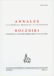 Annales Academiae Medicae Stetinensis = Roczniki Pomorskiej Akademii Medycznej w Szczecinie. 2007, 53, 1
