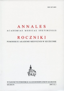 Annales Academiae Medicae Stetinensis = Roczniki Pomorskiej Akademii Medycznej w Szczecinie. 2007, 53, 3