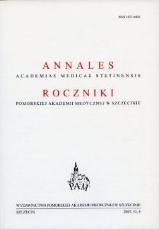 Annales Academiae Medicae Stetinensis = Roczniki Pomorskiej Akademii Medycznej w Szczecinie. 2007, 53, 4