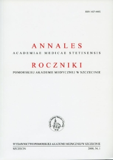 Annales Academiae Medicae Stetinensis = Roczniki Pomorskiej Akademii Medycznej w Szczecinie. 2008, 54, 1