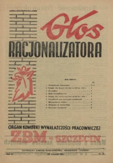 Głos Racjonalizatora : organ komórki wynalazczości pracowniczej ZBM-Szczecin. 1955 nr 12