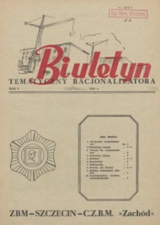 Biuletyn Tematyczny Racjonalizatora : ZBM Szczecin. 1956 nr 16