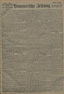 Pommersche Zeitung : organ für Politik und Provinzial-Interessen. 1908 Nr. 11