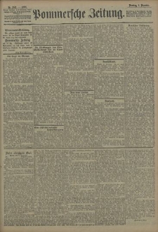 Pommersche Zeitung : organ für Politik und Provinzial-Interessen. 1908 Nr. 293 Blatt 1