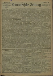 Pommersche Zeitung : organ für Politik und Provinzial-Interessen. 1909 Nr. 166 Blatt 1