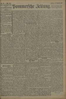 Pommersche Zeitung : organ für Politik und Provinzial-Interessen. 1909 Nr. 226 Blatt 1