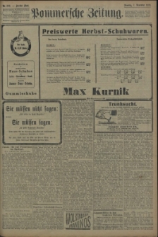 Pommersche Zeitung : organ für Politik und Provinzial-Interessen. 1909 Nr. 262 Blatt 1