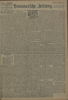 Pommersche Zeitung : organ für Politik und Provinzial-Interessen. 1909 Nr. 291 Blatt 1