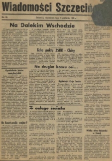 Wiadomości Szczecińskie : biuletyn Urzędu Informacji i Propagandy na Okręg Pomorze Zachodnie. R.1, 1945 nr 22
