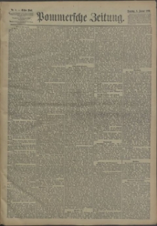 Pommersche Zeitung : organ für Politik und Provinzial-Interessen. 1890 Nr. 2 Blatt 1