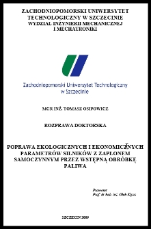 Poprawa ekologicznych i ekonomicznych parametrów silników z zapłonem samoczynnym przez wstępną obróbkę paliwa