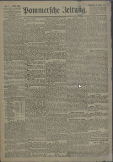 Pommersche Zeitung : organ für Politik und Provinzial-Interessen. 1891 Nr. 4 Blatt 1