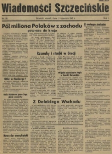 Wiadomości Szczecińskie : biuletyn Urzędu Informacji i Propagandy na Okręg Pomorze Zachodnie. R.1, 1945 nr 29