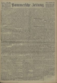 Pommersche Zeitung : organ für Politik und Provinzial-Interessen. 1904 Nr. 208 Blatt 1