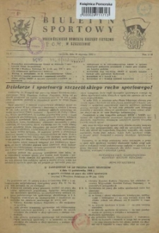 Biuletyn Sportowy Wojew&oacute;dzkiego Komitetu Kultury Fizycznej w Szczecinie. 1955 nr 1