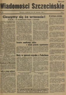 Wiadomości Szczecińskie : biuletyn Urzędu Informacji i Propagandy na Okręg Pomorze Zachodnie