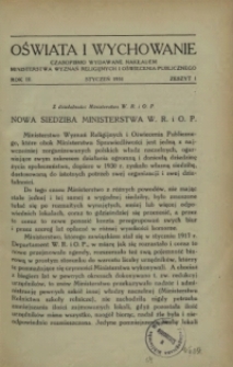 Oświata i Wychowanie. R.3, 1931 nr 1