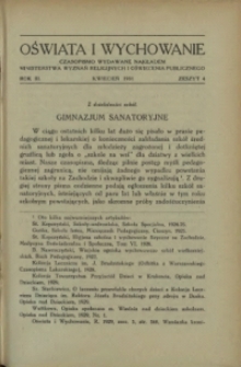 Oświata i Wychowanie. R.3, 1931 nr 4