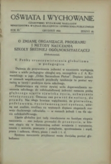 Oświata i Wychowanie. R.3, 1931 nr 10
