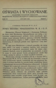 Oświata i Wychowanie. R.4, 1932 nr 1