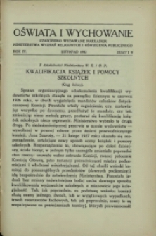 Oświata i Wychowanie. R.4, 1932 nr 9